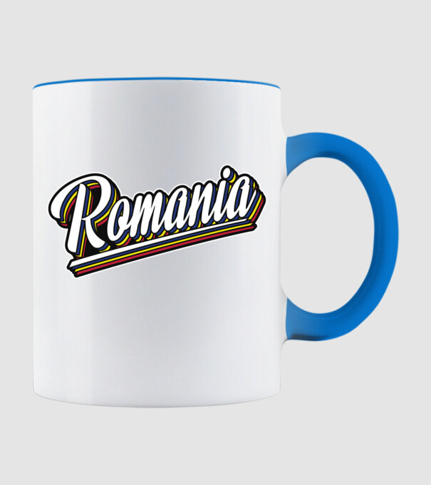 România retro model albastru deschis pe tricou