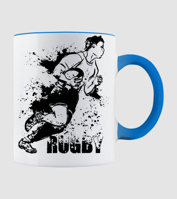 Rugby model albastru deschis pe tricou