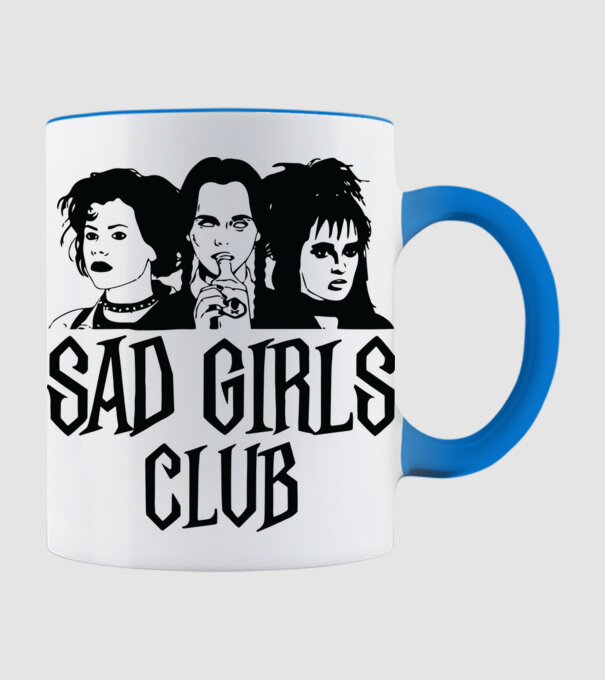 Sad Girls Club model albastru deschis pe tricou