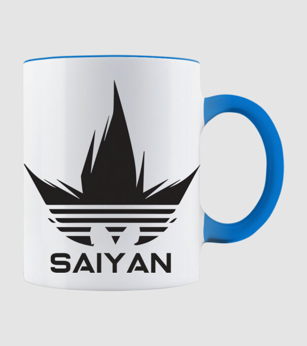 saiyan logo model albastru deschis pe tricou