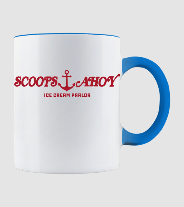 scoops and ahoy stranger things model albastru deschis pe tricou