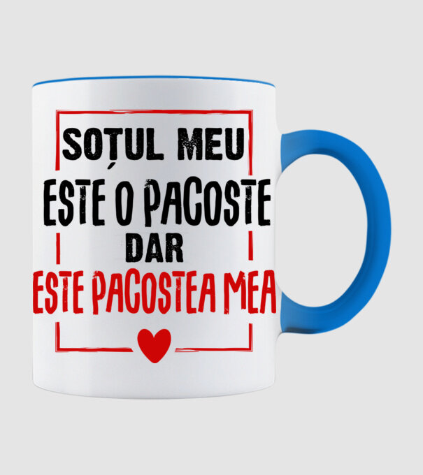 soțul meu este o pacoste model albastru deschis pe tricou