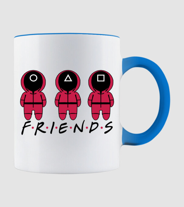 squid game friends model albastru deschis pe tricou