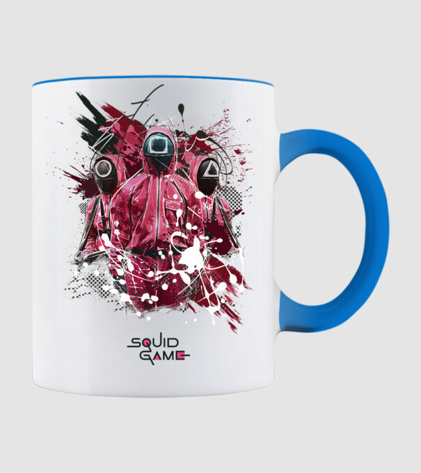 squid game poster model albastru deschis pe tricou