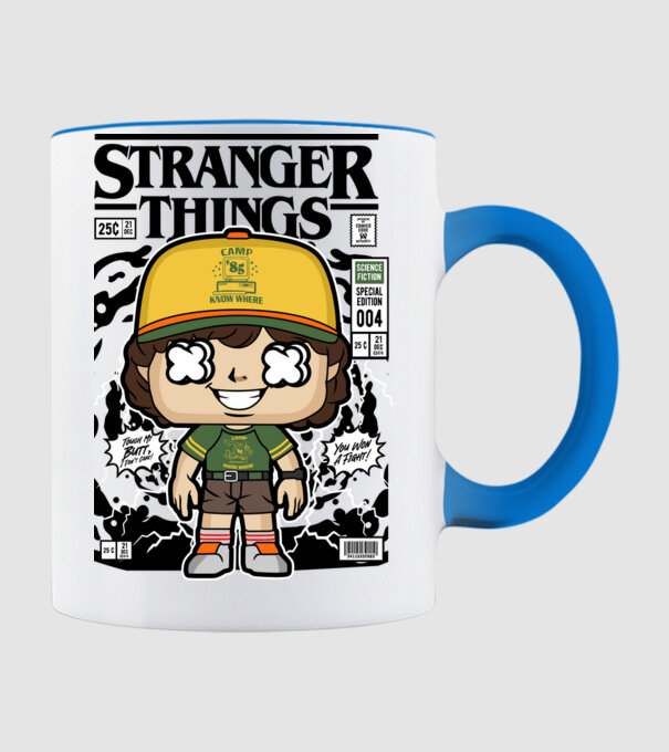 stranger things cereal model albastru deschis pe tricou