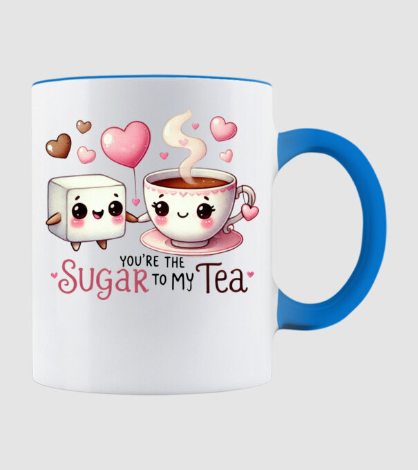 Sugar to my Tea model albastru deschis pe tricou