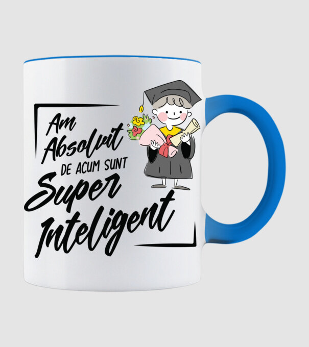 Sunt super inteligent model albastru deschis pe tricou