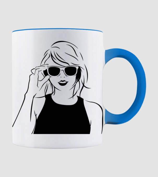 Taylor Swift model albastru deschis pe tricou