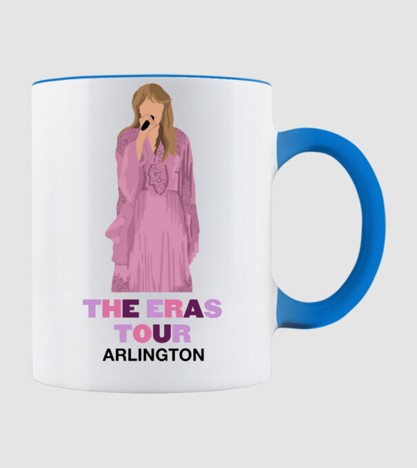 Taylor Swift The Eras Tour Arlington 3 model albastru deschis pe tricou