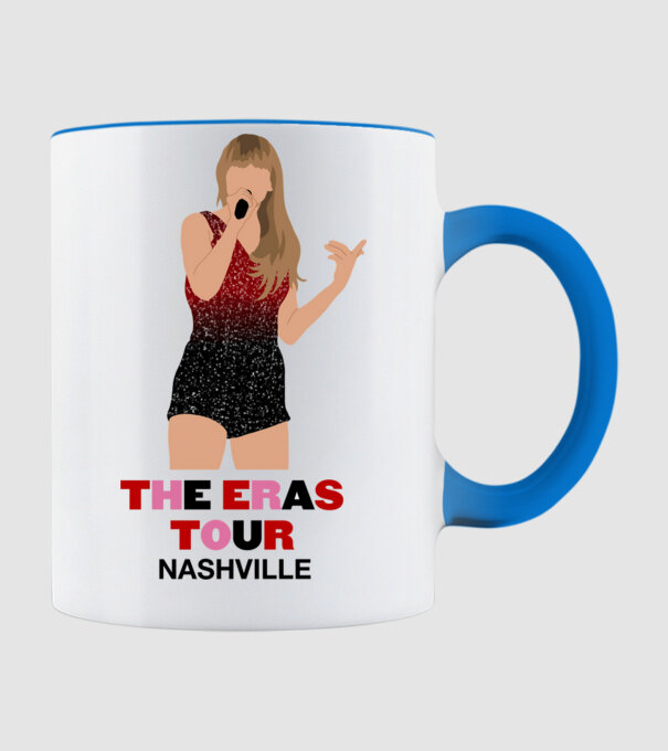 Taylor Swift The Eras Tour Nashville model albastru deschis pe tricou