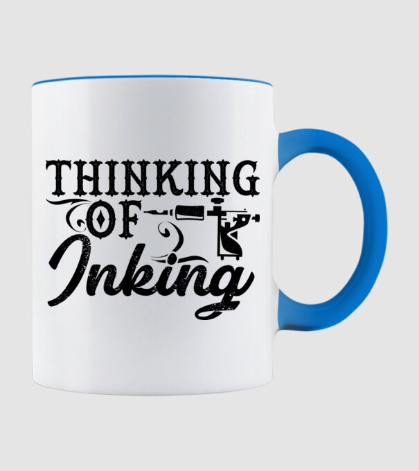 Thinking of inking model albastru deschis pe tricou