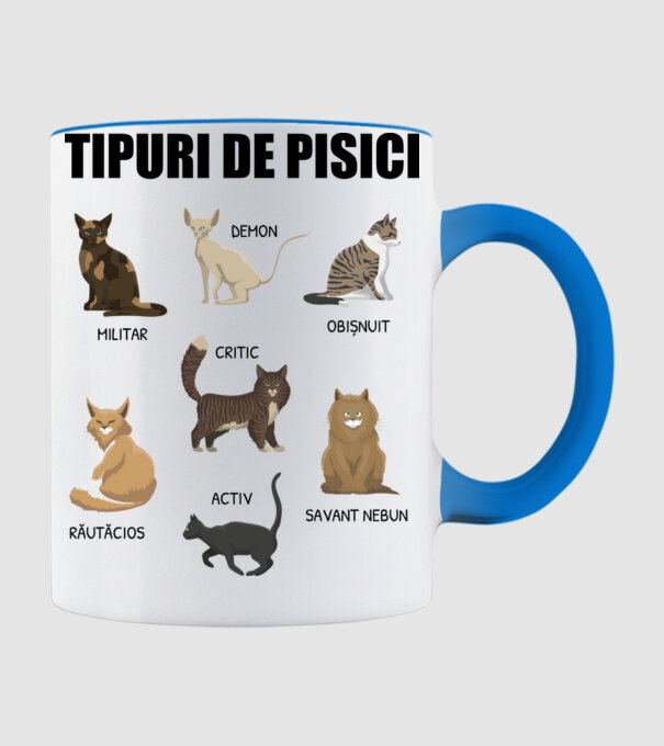 Tipuri de pisici model albastru deschis pe tricou