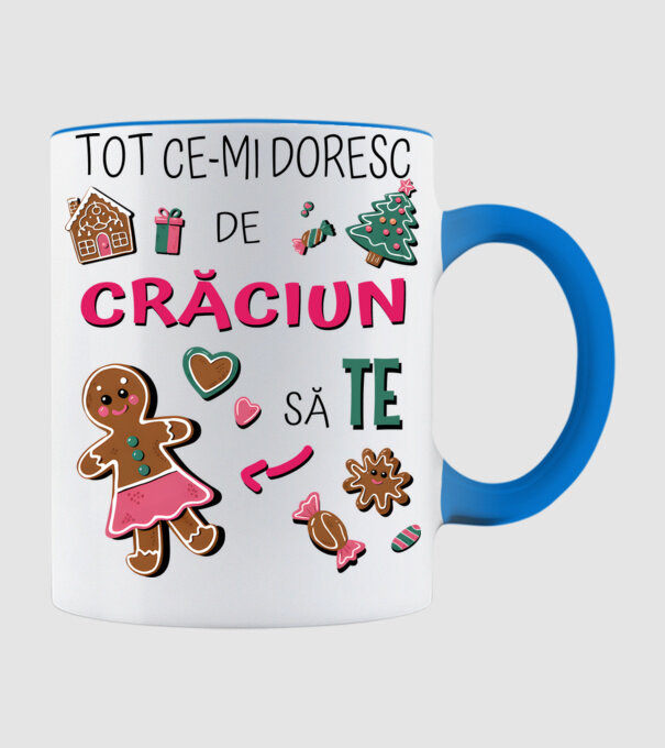 Tot ce-mi doresc de Crăciun să TE Femei alb model albastru deschis pe tricou