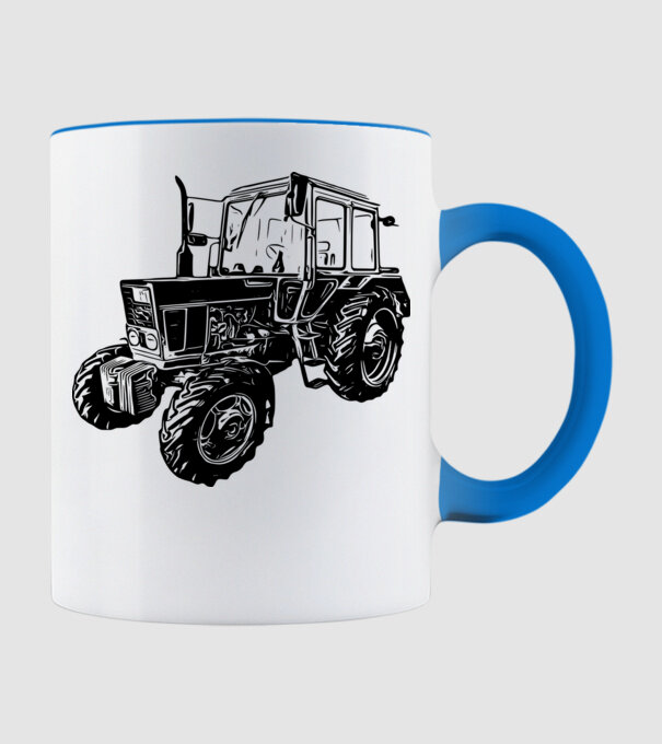 TRACTOR model albastru deschis pe tricou