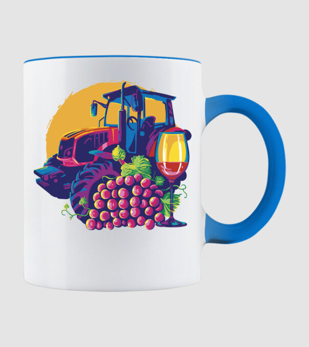 TRACTOR model albastru deschis pe tricou