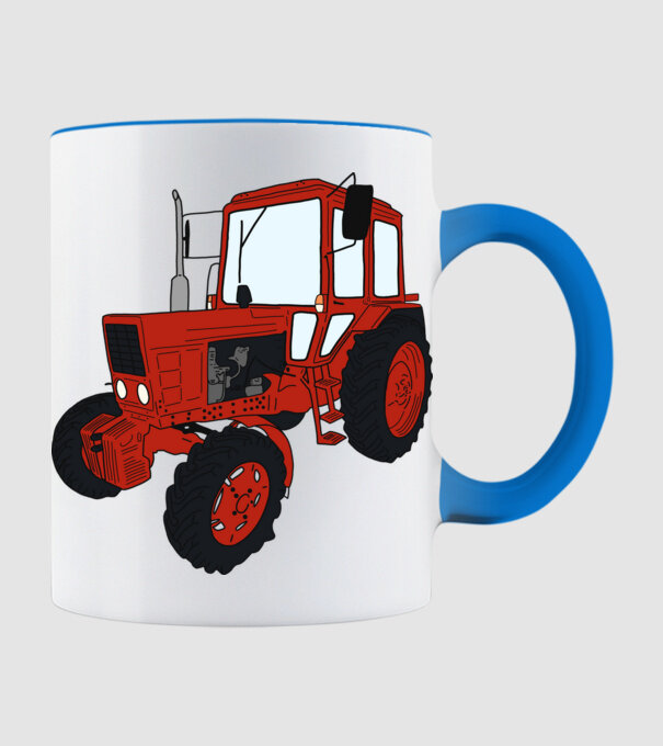 TRACTOR model albastru deschis pe tricou