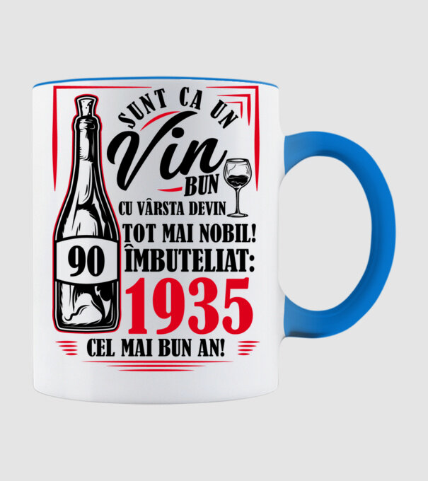 Un Vin Bun 1935 - Alb model albastru deschis pe tricou
