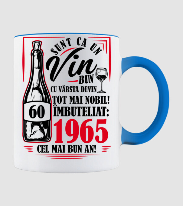 Un Vin Bun 1965 - Alb model albastru deschis pe tricou