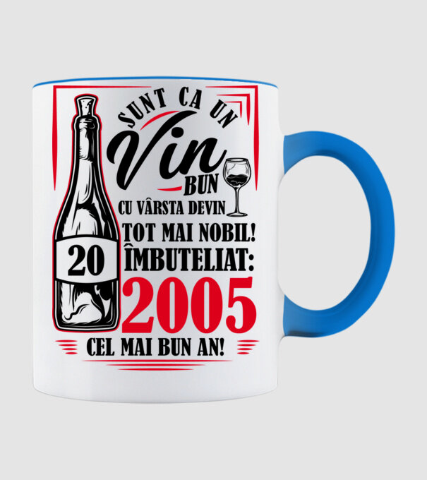 Un Vin Bun 2005 - Alb model albastru deschis pe tricou