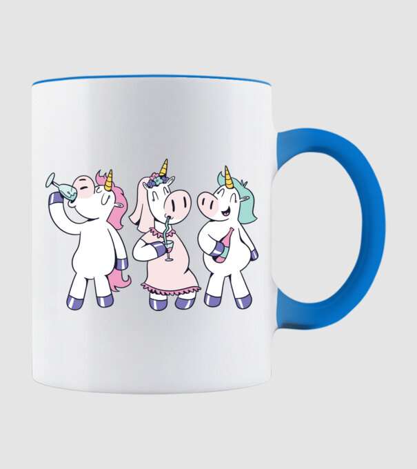 unicorn Bachelorette model albastru deschis pe tricou