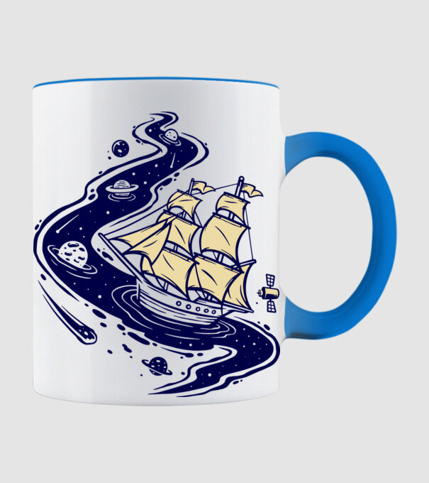 Vapoare model albastru deschis pe tricou