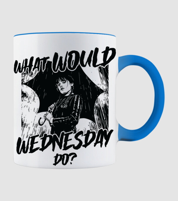 What would Wednesday do model albastru deschis pe tricou