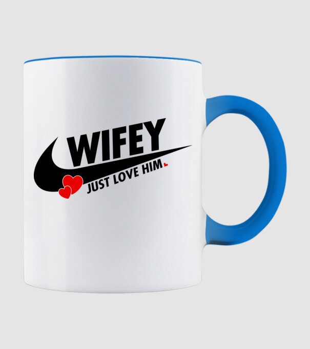 Wifey Just love him model albastru deschis pe tricou