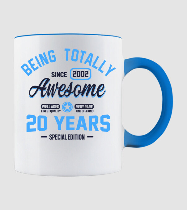 20 years of being totally awesome model albastru deschis pe tricou