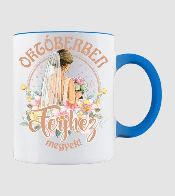 mă mărit - în octombrie model albastru deschis pe tricou