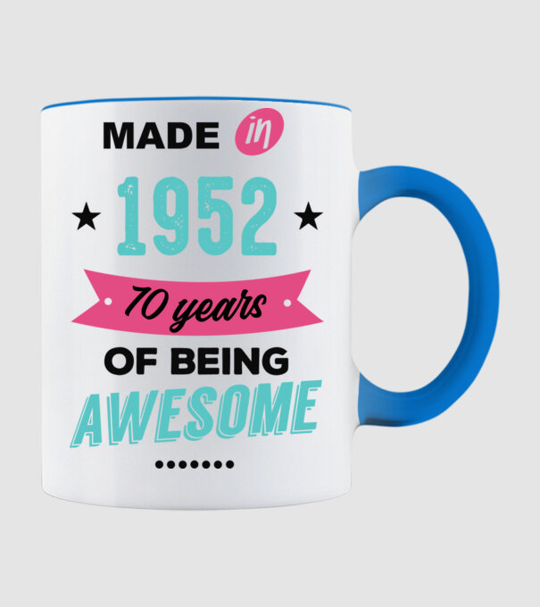 MADE in 1952 model albastru deschis pe tricou