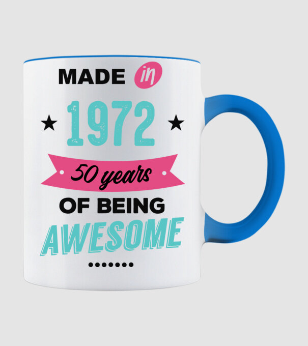 MADE in 1972 model albastru deschis pe tricou