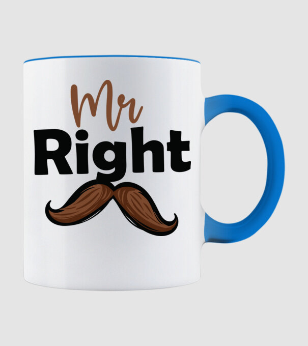 Mr right model albastru deschis pe tricou