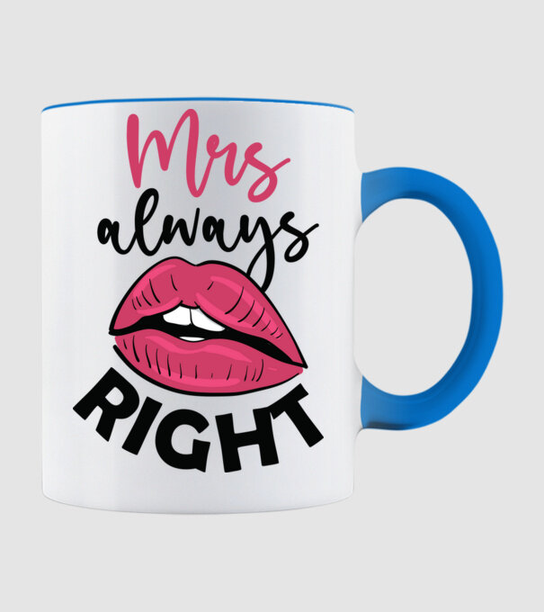 Mrs always right model albastru deschis pe tricou