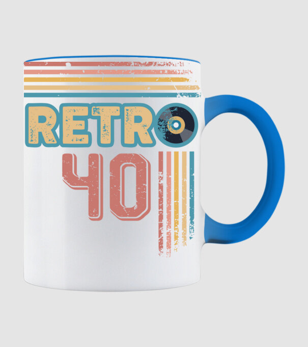 Retro 40 Birthday model albastru deschis pe tricou