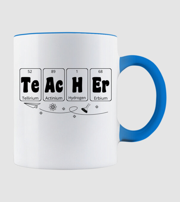 Teacher periodic model albastru deschis pe tricou