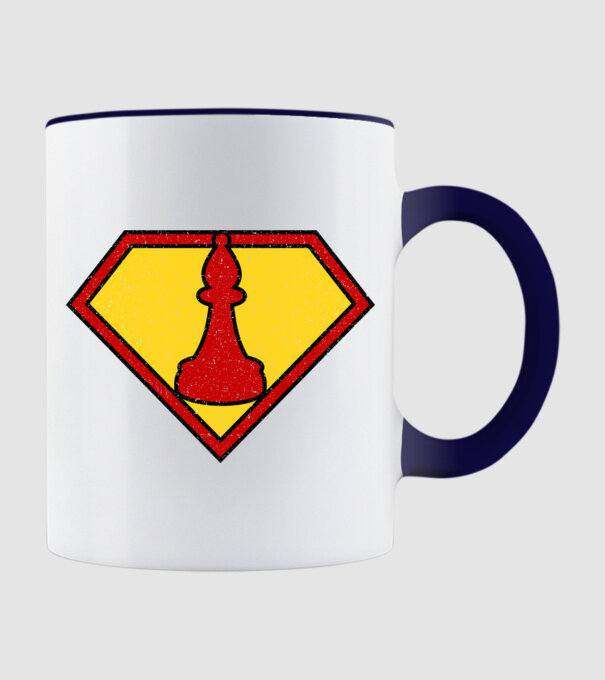 SuperChess alergător de șah model albastru închis pe tricou