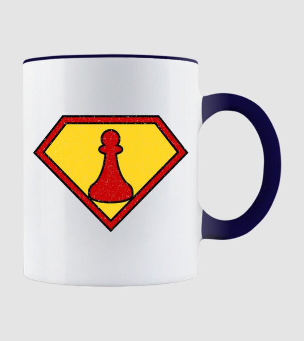 SuperChess pion de șah model albastru închis pe tricou