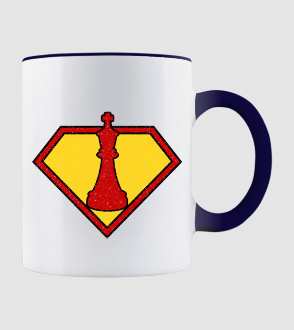 SuperChess rege model albastru închis pe tricou