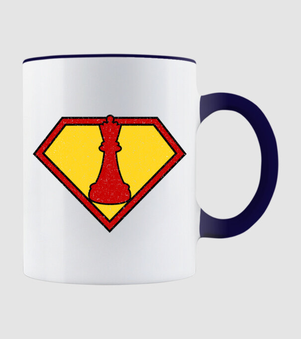 SuperChess regină model albastru închis pe tricou