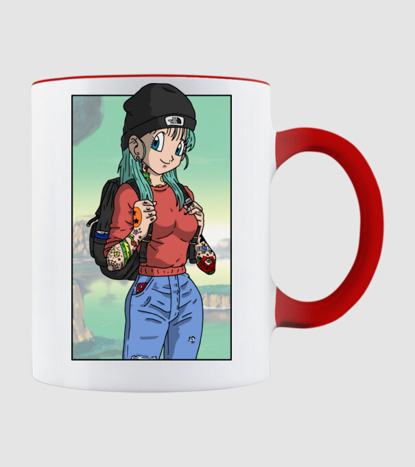 dragon ball bulma model roșu pe tricou