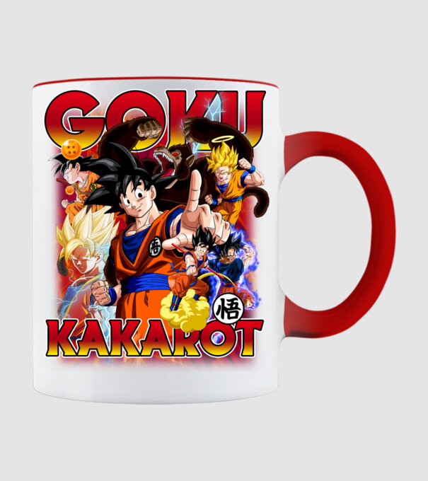 goku dragonball model roșu pe tricou