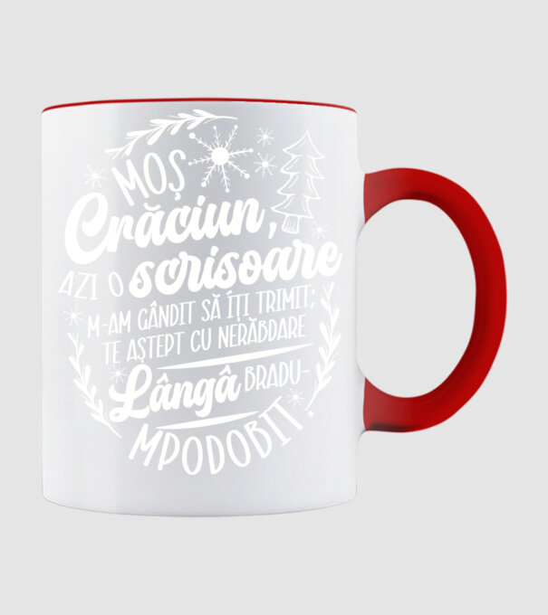 Moş Crăciun model roșu pe tricou