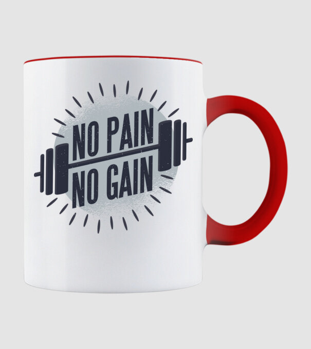 No pain no gain round model roșu pe tricou