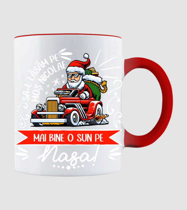 Să-l lăsăm pe Moș Nicolae, mai bine o sun pe nașa! model roșu pe tricou