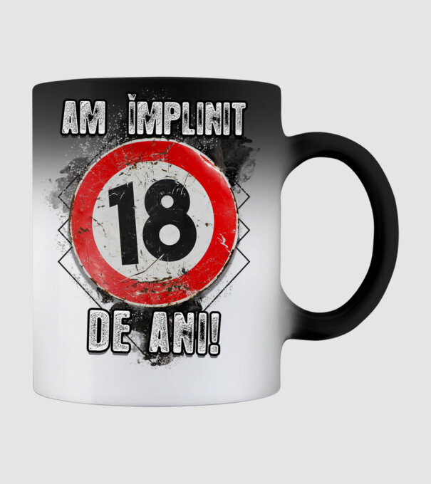 Am împlinit 18 de ani! model negru pe tricou