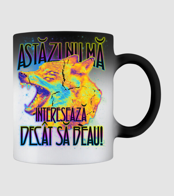 astăzi nu mă interesează decât să beau! model negru pe tricou