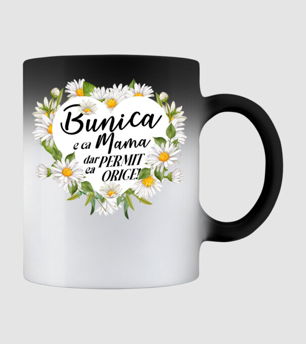 Bunica e ca mama, t permite orice! model negru pe tricou
