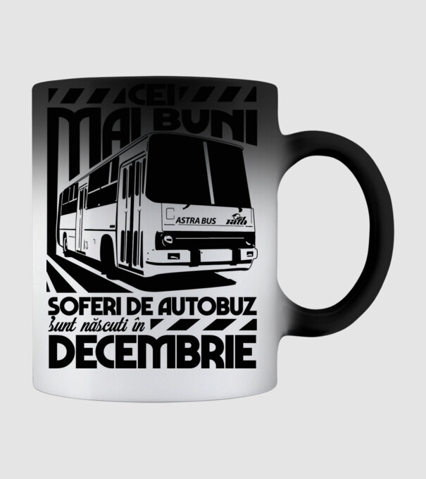 Cei mai buni șoferi de autobuz sunt născuți în Decembrie model negru pe tricou