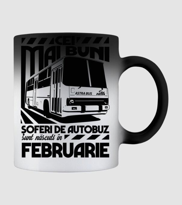 Cei mai buni șoferi de autobuz sunt născuți în Februarie model negru pe tricou