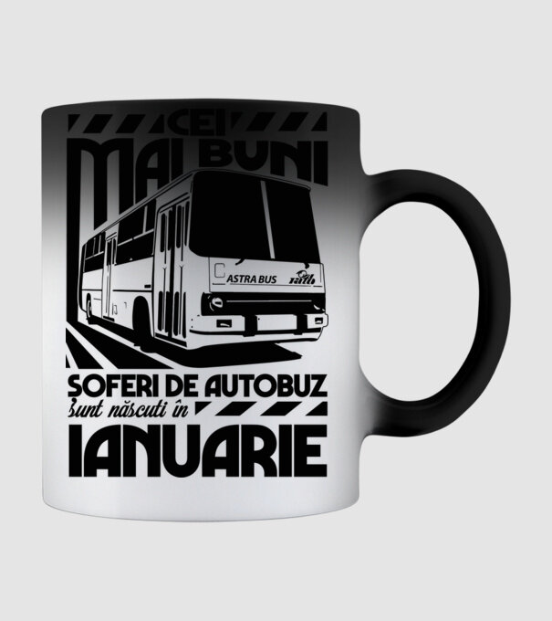 Cei mai buni șoferi de autobuz sunt născuți în Ianuarie model negru pe tricou